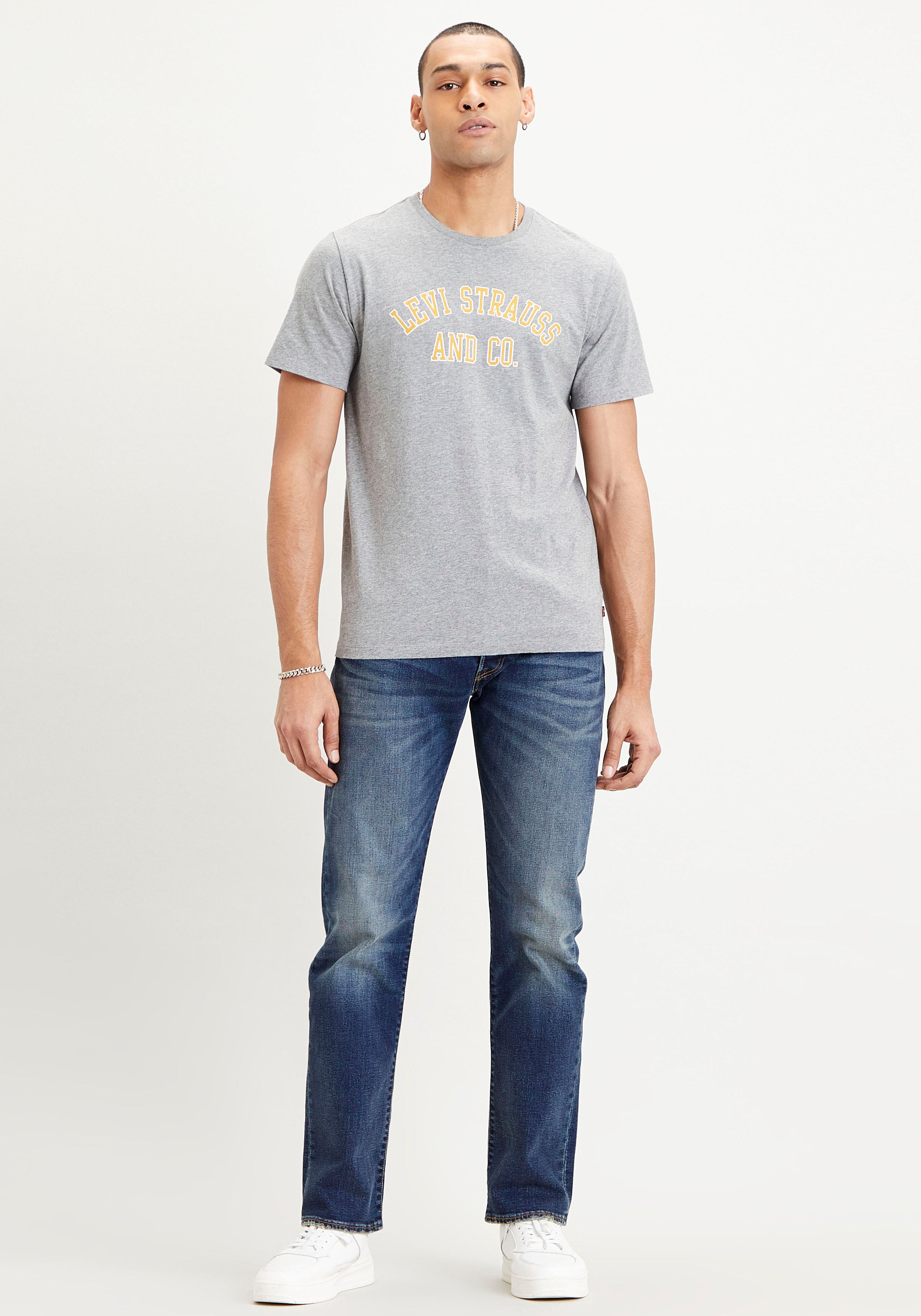 Levi's® T-Shirt, mit gebrochenem Logo-Print grau