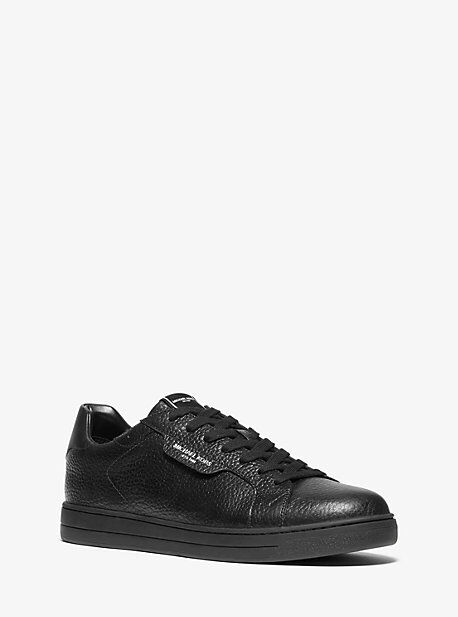 Michael Kors Mens MK Keating Pebbled Leather Sneaker - Black