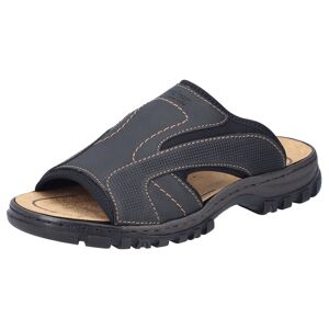 Rieker Pantolette, Sommerschuh, Schlappen, Poolslides, mit markanter Laufsohle schwarz  45