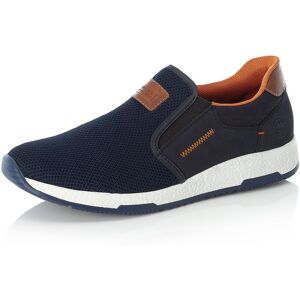 Rieker Slip-On Sneaker, Casual Slipper, Freizeitschuh mit Kontrastnaht blau  41