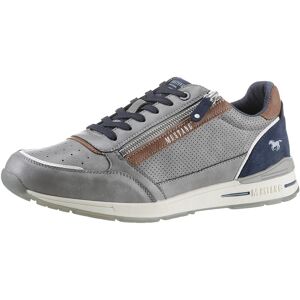 Mustang Shoes Sneaker, mit Aussenreissverschluss, Freizeitschuh, Halbschuh,... grau-navy  43