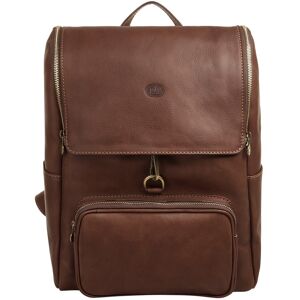 Piké Laptoprucksack, echt Leder, Made in Italy braun  B/H/T: 40 cm x 31 cm x 14 cm