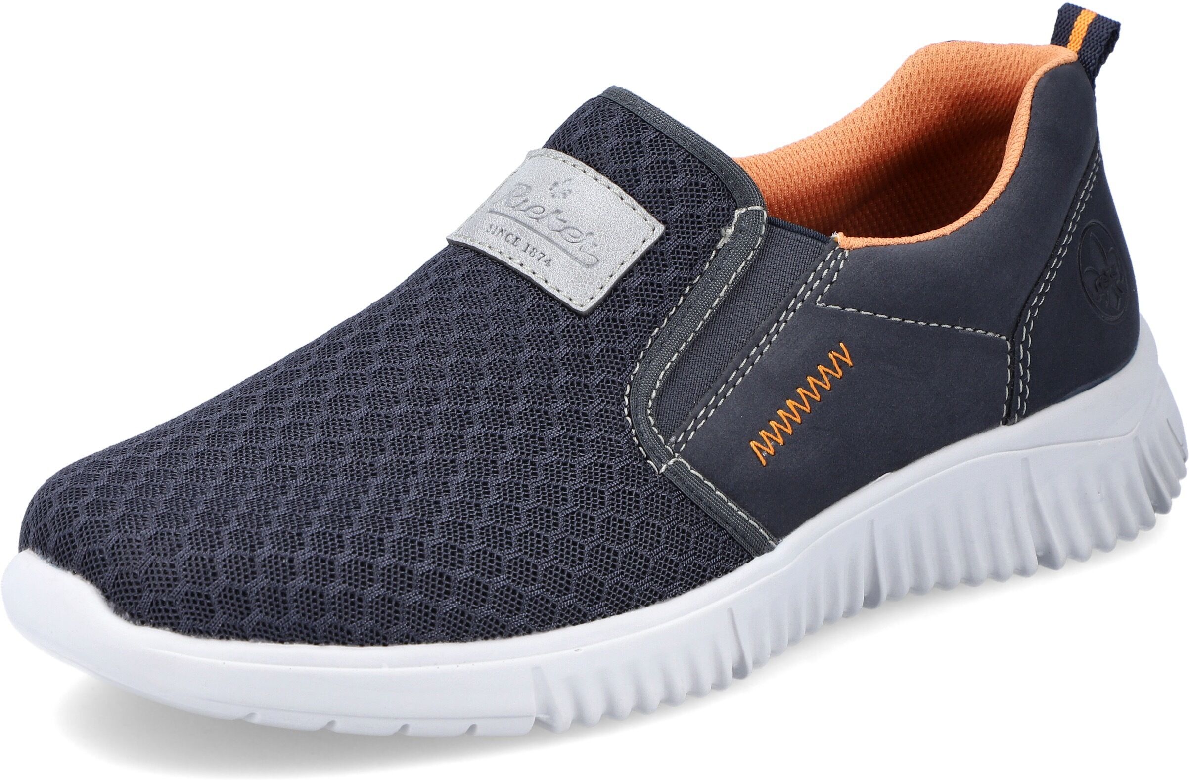 Rieker Slip-On Sneaker, mit Stretcheinsätze blau  40 41 42 43 44 45 46