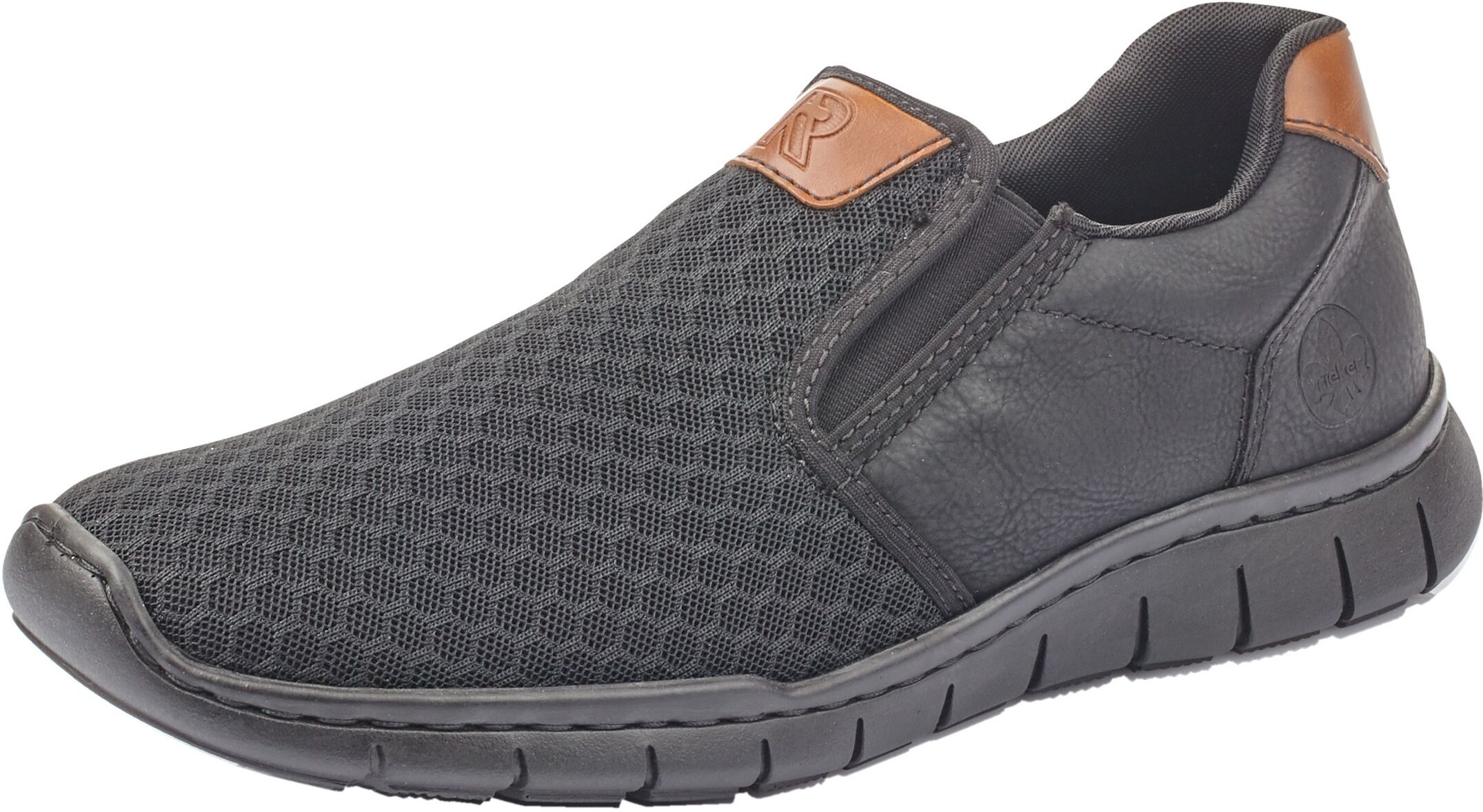 Rieker Slip-On Sneaker, mit beidseitigen Stretcheinsätzen schwarz  40 41 42 43 44 45 46