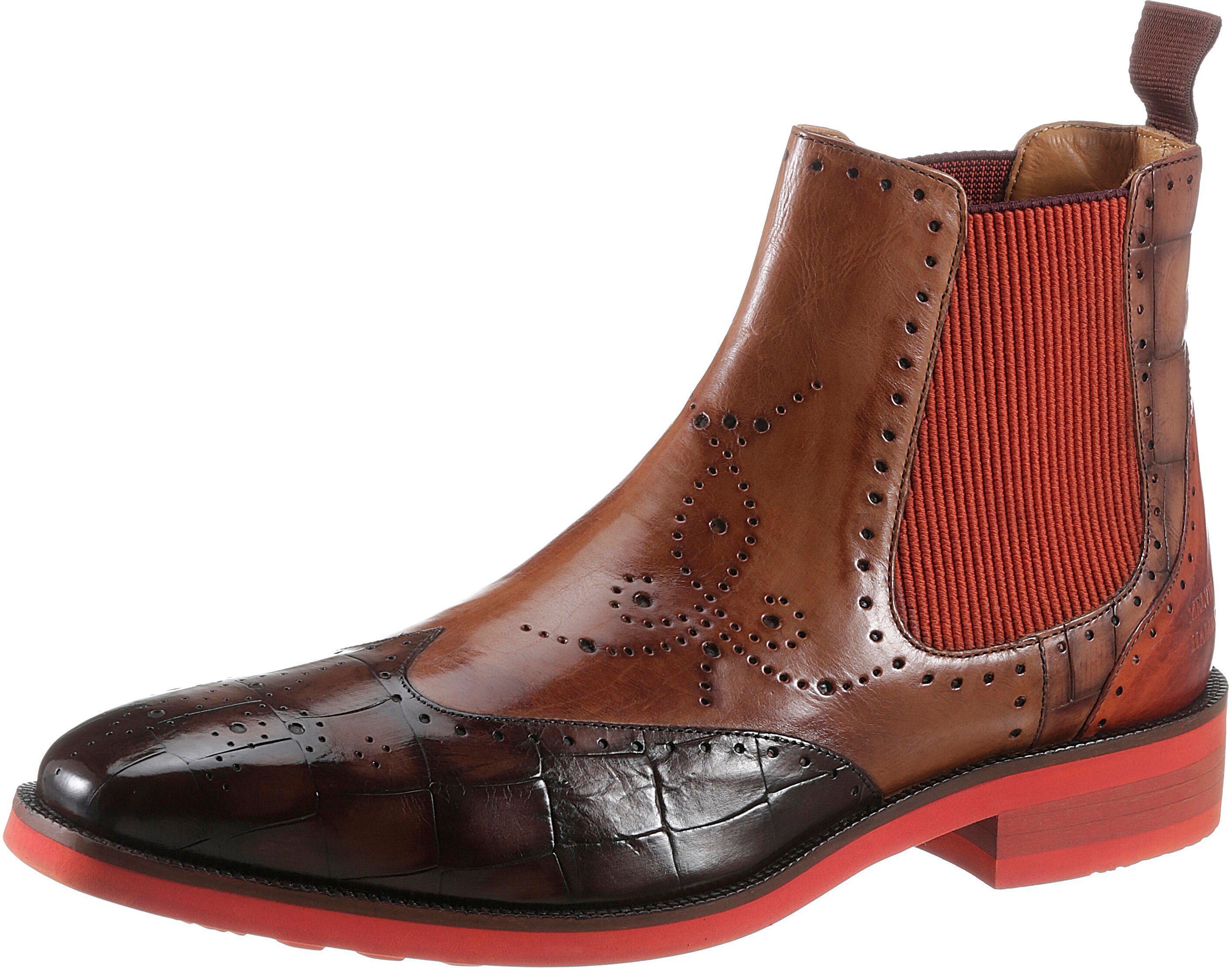 Melvin & Hamilton Chelseaboots »Jeff 35 nachhaltig«, mit Handfinish braun  40 41 42 43 44 45 46 47 48