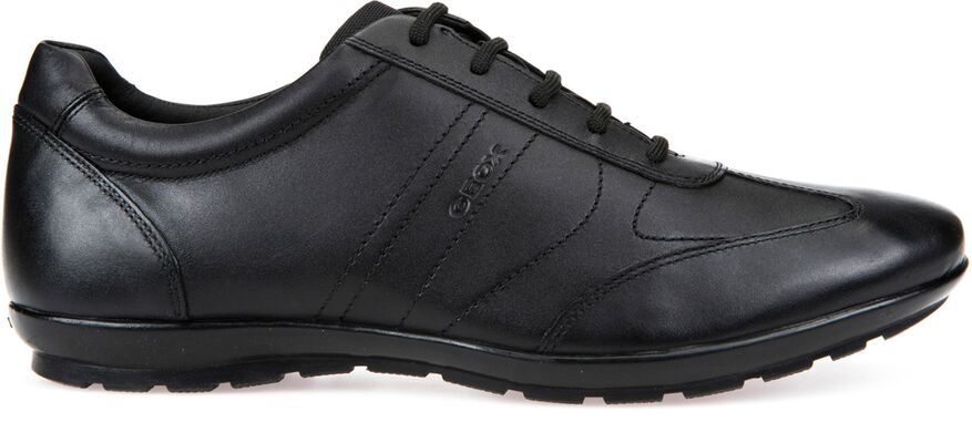 Geox Atmungsaktive Ledersneakers Symbol SCHWARZ