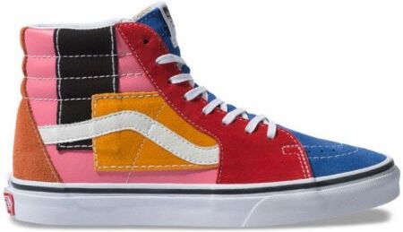 Vans BOTY VANS SK8-Hi (PATCHWORK) - červená - US6.5