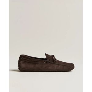 Tod's Lacetto Gommino Carshoe Dark Brown Suede
