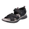 Riemchensandale RIEKER Gr. 42, schwarz Herren Schuhe Stoffschuhe mit Klettverschlüsse zur optimalen Fußanpassung