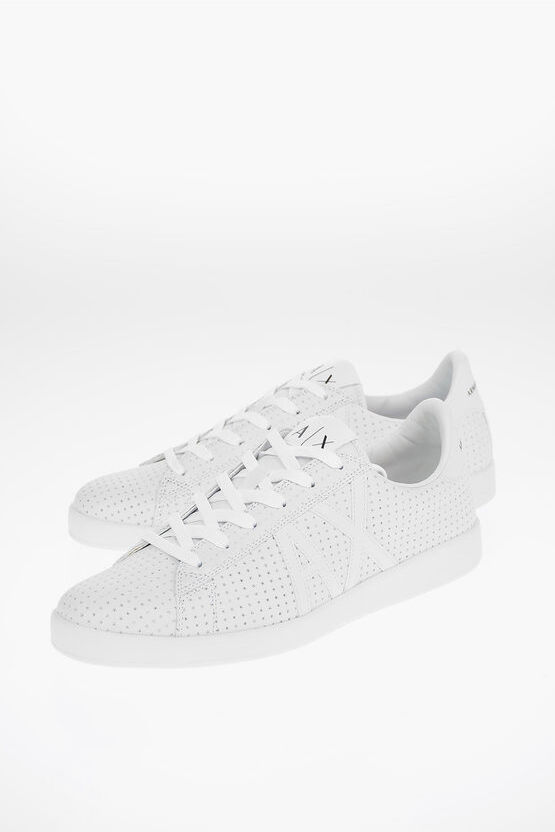 Giorgio Armani EXCHANGE Leather Openwork Sneakers Größe 5