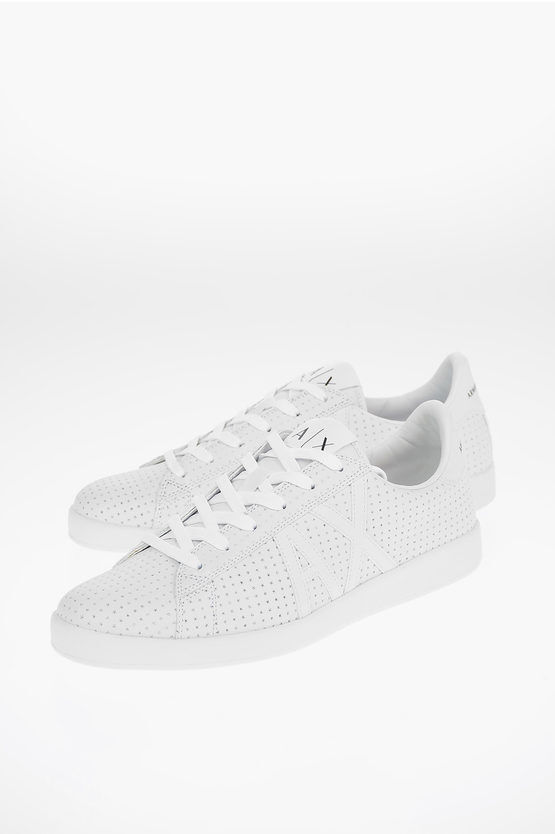 Giorgio Armani EXCHANGE Leather Openwork Sneakers Größe 7