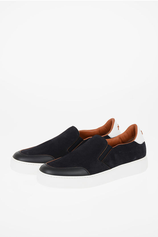 Ermenegildo Zegna COUTURE Suede Leather TIZIANO Slip on Größe 8