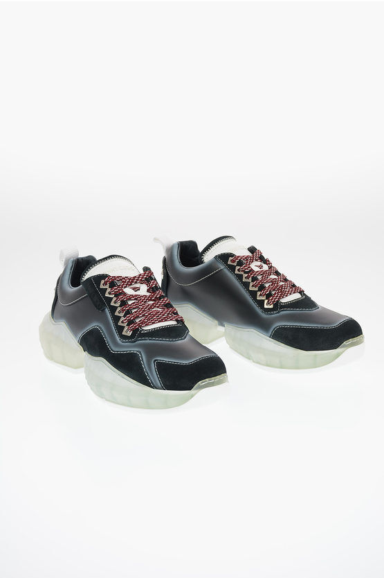 Jimmy Choo Leather DIAMOND M Track Sneakers with Suede Details Größe 44