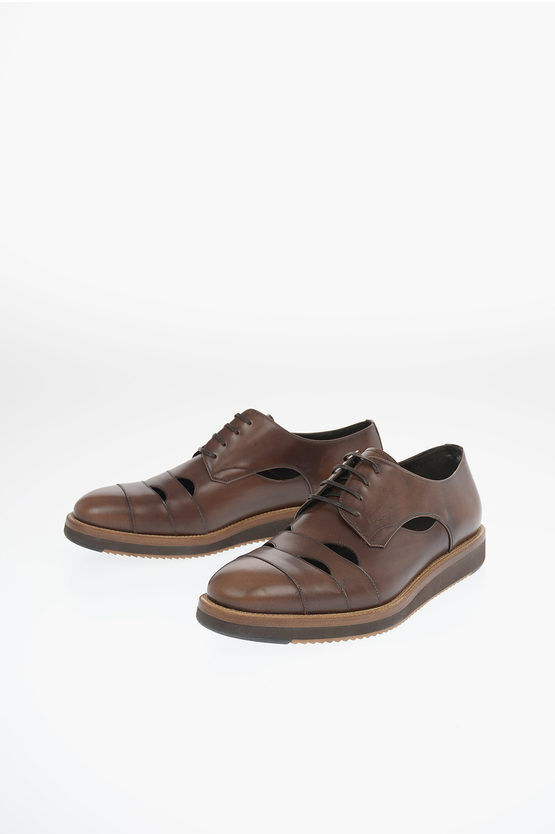 Salvatore Ferragamo Leather Unstructured FAMOSO Derby Shoes Größe 10