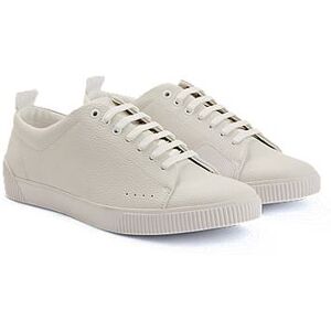 HUGO Grained-leather low-top trainers with logo tape