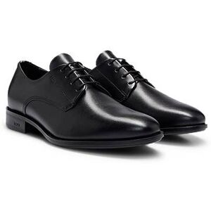 Derby shoes in leather with embossed logo