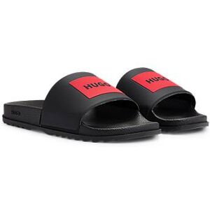 HUGO Slip-on slides with red logo label