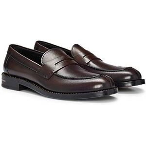 Boss Leather slip-on loafers with penny trim