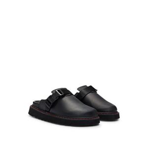 HUGO Leather slip-on shoes with branded buckle