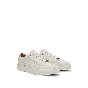 Boss Gary Italian-made woven trainers in leather and suede