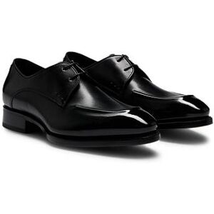 Boss Apron-toe Derby shoes in leather with heel detail