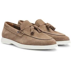 Boss Suede slip-on loafers with tassel trim