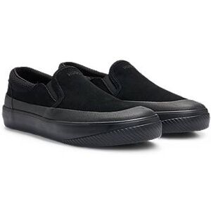 HUGO Suede slip-on shoes with signature slogan