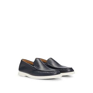 Boss Tumbled-leather loafers with contrast outsole