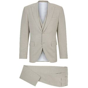 Boss Regular-fit suit in wool-blend hopsack