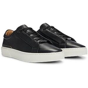 Boss Gary grained-leather low-top trainers with branded metal lace loop