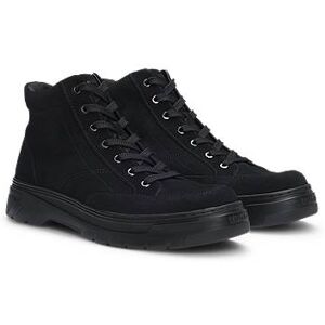 HUGO Suede high-top boots with stacked logo