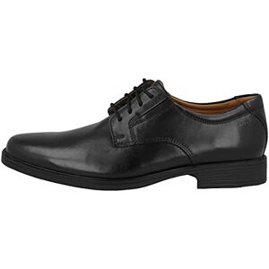 Clarks Men's Tilden Plain Derby Shoes, Black Leather, Size EU 45 / UK 10.5
