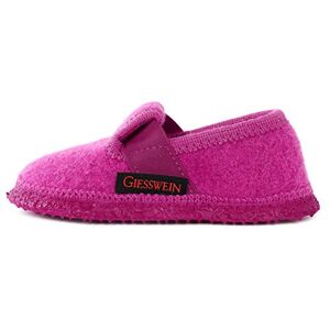 GIESSWEIN Türnberg Slippers Closed Children's Slippers Made of Wool Felt   Wam Slippers for Girls and Boys   Non-Slip Rubber Sole   Felt Slippers, Berry 376, 29 EU