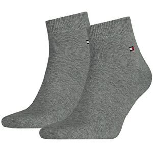 Tommy Hilfiger Men's TH Men's Quarter 2P Sneaker Socks 2 Pairs (Th Men Quarter 2p) Grey (middle grey blend 758) Plain, size: 39-42