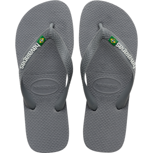 Havaianas Men's Brasil Logo Steel Grey/Grey 43/44, Steel Grey/Grey