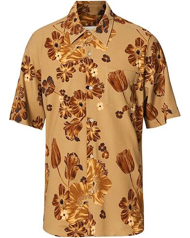 AMI Floral Print Camp Collar Shirt Beige men 40 - M Brun