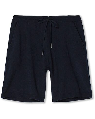 Johnstons of Elgin Seamless Cashmere Shorts Navy men S Blå