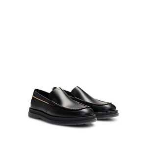 HUGO Leather loafers with translucent rubber sole