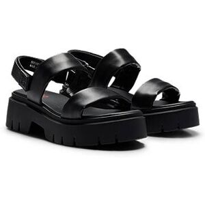 HUGO Nappa-leather sandals with padded upper straps