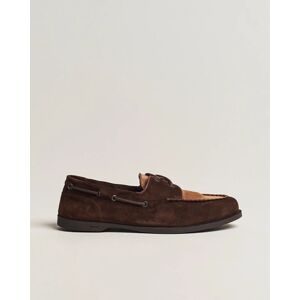 John Lobb Soil Boat Shoe Dark Brown/Cognac Suede - Musta - Size: 56 57 58 59 60 61 62 - Gender: men