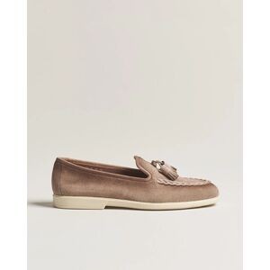 Santoni Summer Tassel Loafers Beige Suede - Sininen - Size: S M M - Gender: men