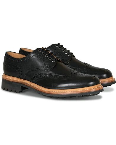 Grenson Archie Commando Derby Brogue Black Calf