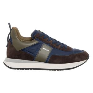 Cesare Paciotti 4Us - Sneakers en Velours de Cuir Fado marron/bleu marine/kaki MarronBleu MarineKaki - Publicité