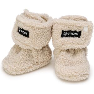 T-TOMI TEDDY Booties Cream chaussons pour bébés 0-3 months 1 pcs