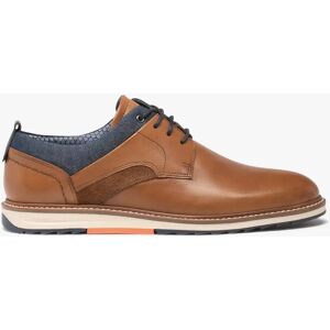 Derbies homme dessus cuir et denim - Taneo - 41 - camel - TANEO camel