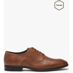 Richelieux homme unis dessus cuir lisse - Taneo - 41 - marron - TANEO marron