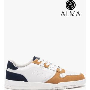 Baskets homme dessus en cuir style casual - Alma Planète - 46 - blanc - ALMA blanc