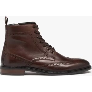 Boots homme dessus en cuir uni a bout fleuri - Taneo - 45 - marron - TANEO marron