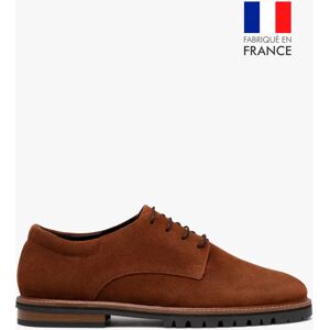 Derbies homme unis dessus cuir - Taneo - TANEO marron