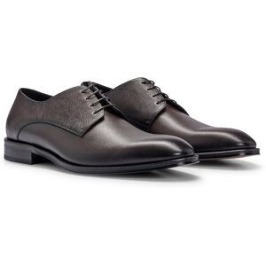 Boss Derbies en cuir lisse et imprimé confectionnées en Italie Marron foncé 45.5,46,40.5,41.5,43.5 - Publicité